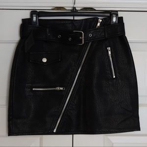 I.AM.GIA Courtney Black Faux Leather Mini Skirt